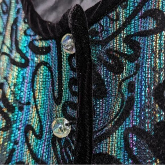 Vintage metallic rainbow puff sleeve jacket - Picture 2 of 4